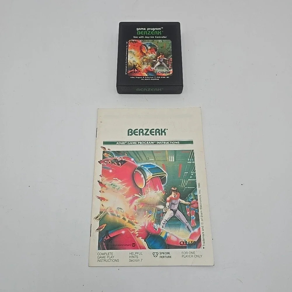 Berzerk (Atari 2600, 1982) w/ Manual -‎ Berserk Game Cartridge